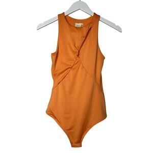 Size XS Cutout Stretch Bodysuit Bright Orange Date Night Party Boho Vacation